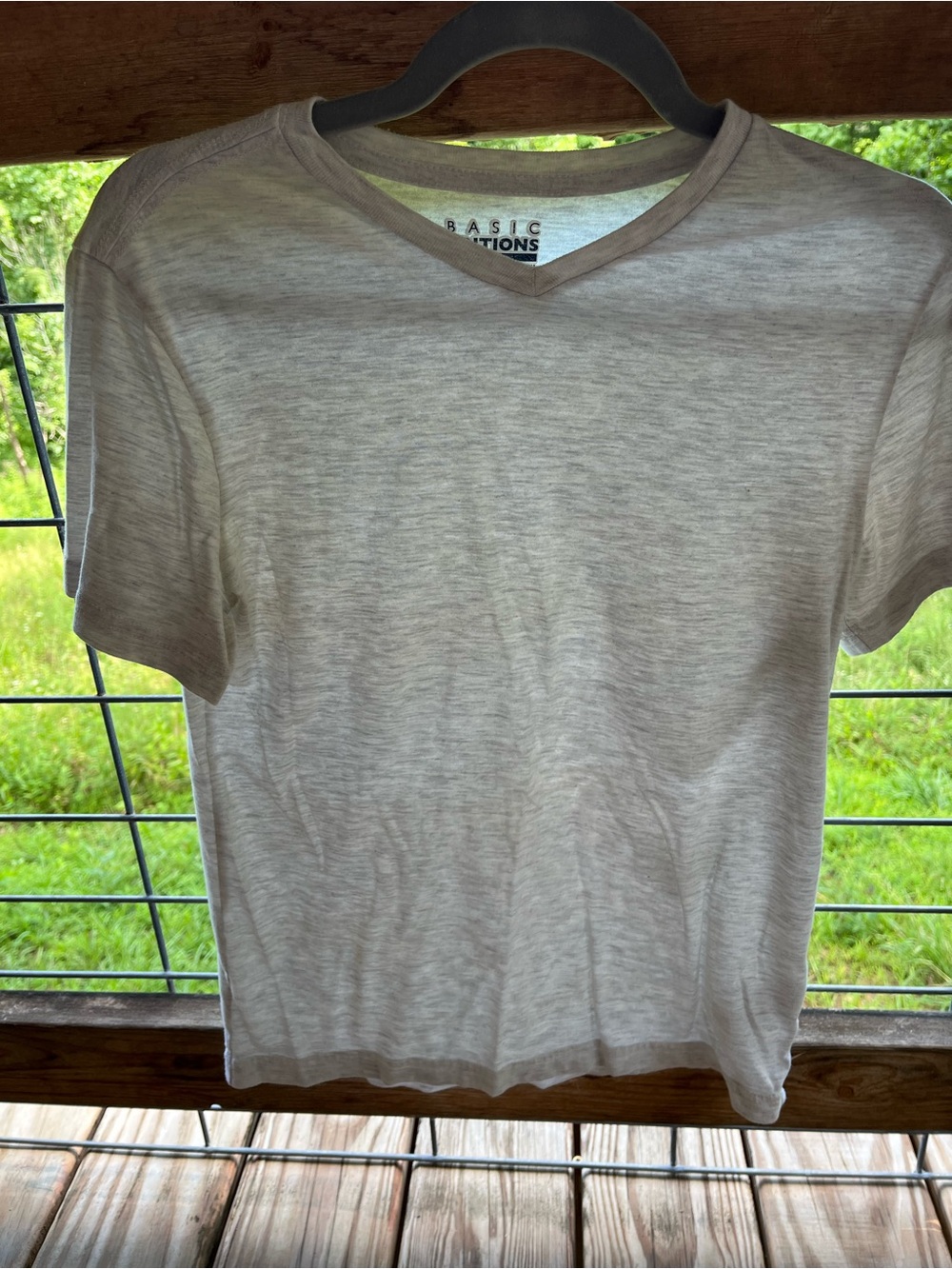 Basic Editions Light Gray V-Neck Tee